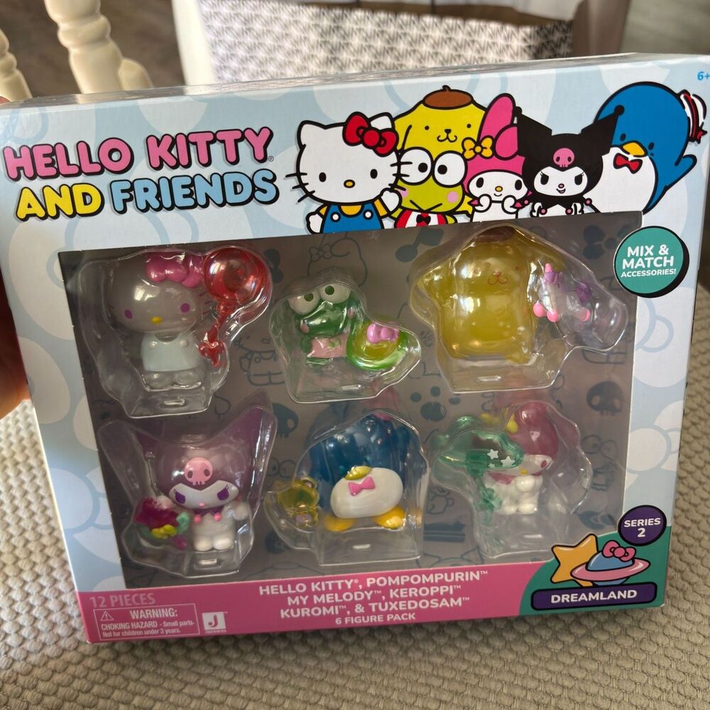 Hello Kitty & Friends Series 2 DREAMLAND 12 Pc. Iridescent Pearl 2.5" Figures